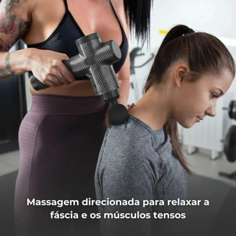 Pistola Massageadora Profissional – Alívio Muscular Profundo em Minutos