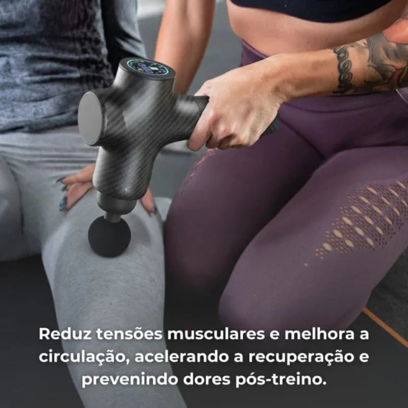 Pistola Massageadora Profissional – Alívio Muscular Profundo em Minutos