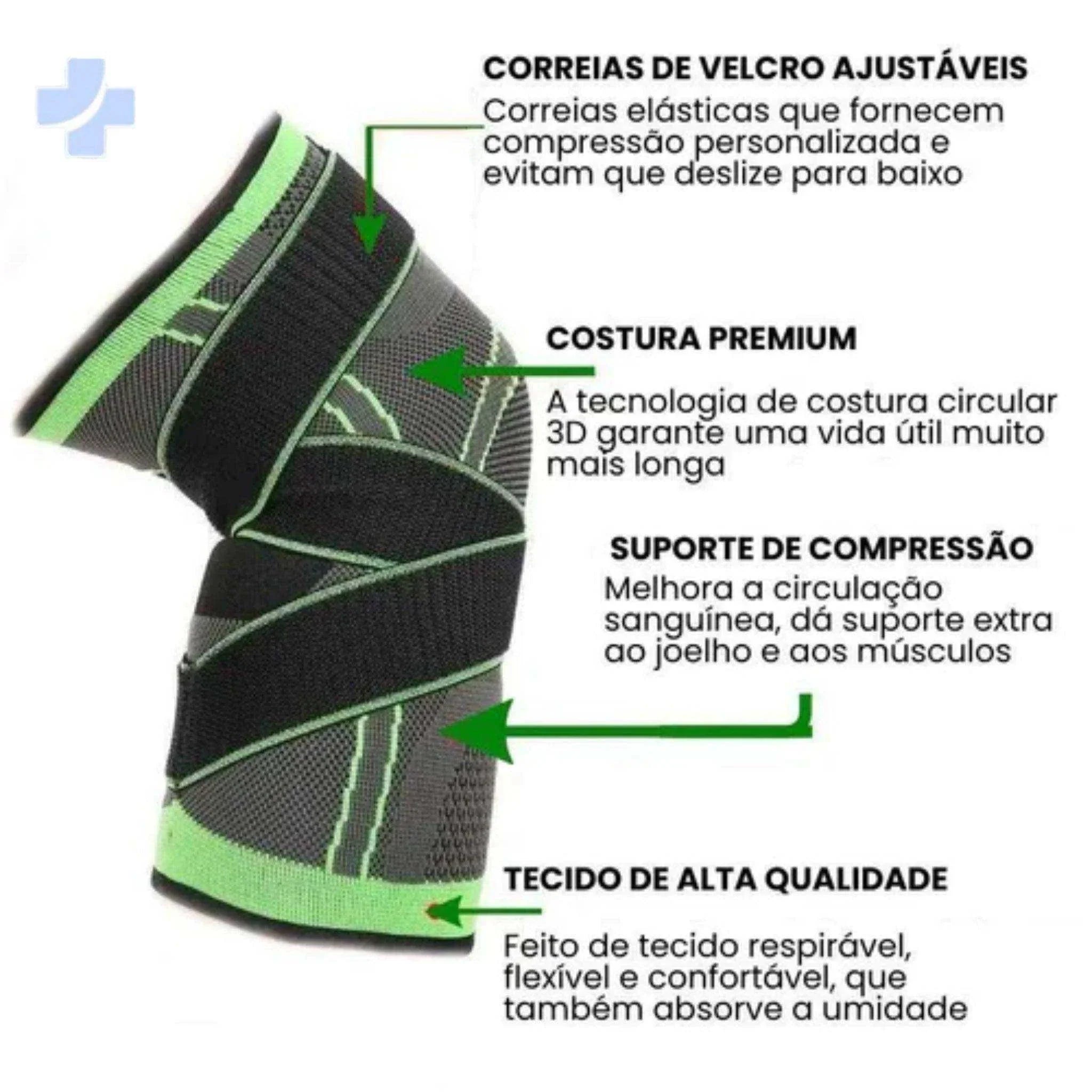 Joelheira de Alta Compressão Com Velcro