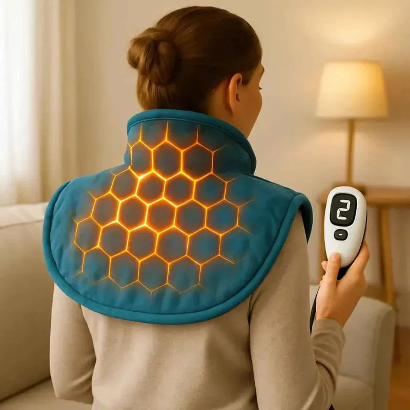Manta Cervical com Aquecimento – Relaxamento para Pescoço e Ombros