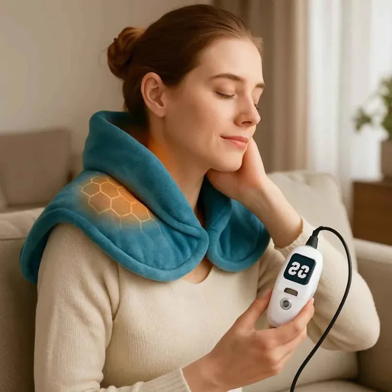 Manta Cervical com Aquecimento – Relaxamento para Pescoço e Ombros