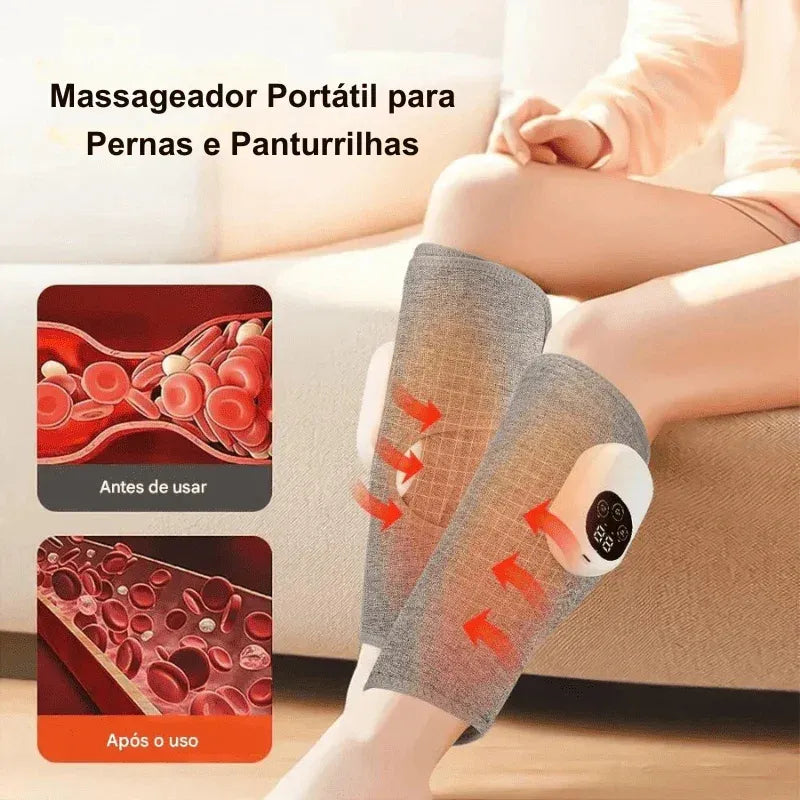 Massageador de Pernas e Panturrilhas com Aquecimento