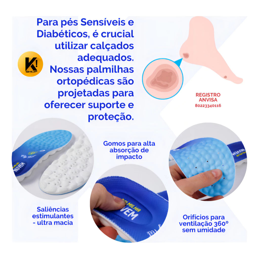 Palmilha Ortopedica Fly Feet Nuvem