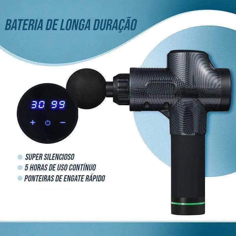 Pistola Massageadora Profissional – Alívio Muscular Profundo em Minutos